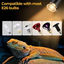 Lampada riscaldante per rettili UVB/UVA regolabile con telecomando, fornita con due lampadine, rotazione a 360°, dimmeraggio della luce diurna, adatta per lucertole, tartarughe e altri rettili.