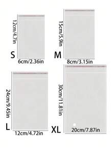 1000pcs/100pcs/200pcs Self-Adhesive Resealable OPP Bags, Transparent Resealable Plastic Bags, Bulk Sealed Plastic Bags For Packaging Small Gifts, Party Favors And Toys - Clear - View 2