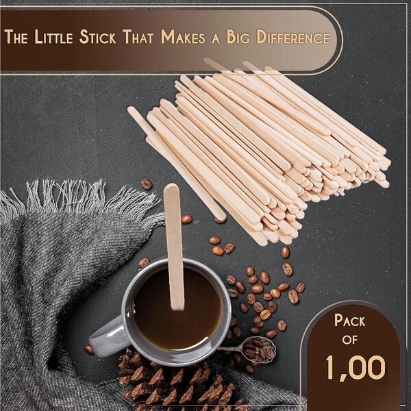 Disposable Wooden Coffee Stir Stick, Wooden Coffee Stirrer, Restaurant Bar Stir Stick, Wooden Coffee Stir Stick, High-Quality Disposable Beverage Stir Stick, Suitable For Coffee, Tea And Cocktails, Natural Khaki, Ideal Choice For Home Or Cafe Environment, Cafe Accessories, Natural Appearance, Materials Back To School