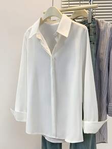​Women's Solid Color Casual Button-Down Shirt Long Sleeve Office To Weekend Versatile All-Season​