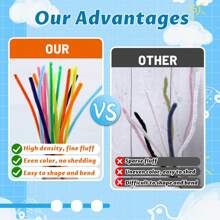 散装纯白色毛根清洁条：500/501/1000/1500 根装，附带分步视频教程，是工艺品制作、毛绒玩具制作、冬季主题装饰、大型 DIY 项目（雪尼尔绒条）、情人节派对装饰和创意学习的理想之选。