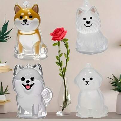 可爱狗毛收纳瓶亚克力高透明卡通宠物毛发纪念收集收纳盒钥匙扣