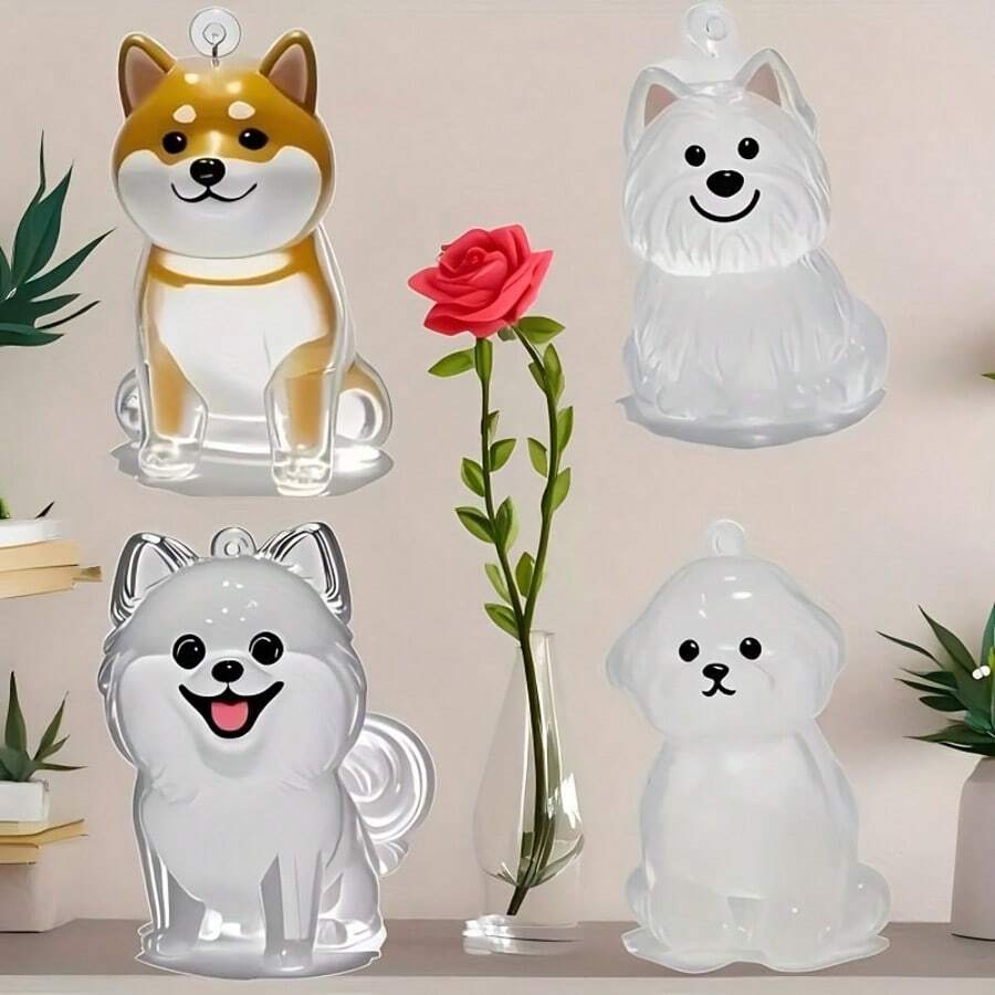 可爱狗毛收纳瓶亚克力高透明卡通宠物毛发纪念收集收纳盒钥匙扣