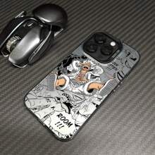 bandai Funda de teléfono con diseño de Luffy de One Piece para 16, 15, 14, 13, 12, 11, Pro Max, X, XR, XS Max, 8, 7 Plus, con acabado mate y dulce