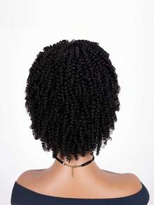 Curly Wig Afro Wigs For Women Short Curly Wigs For  Women Kinky Curly Wig With Bangs Natural Hair Wigs For Women - màu đen - Xem 3