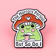 可爱“恐怖持续，但我也持续”珐琅别针胸针松针翻领别针徽章背包服装配饰珠宝礼品 - NR12254 - 查看 2