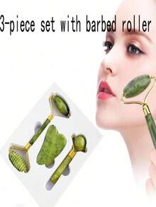 4-In-1 Jade Comb Add Natural Jade Roller Massager For Face Roller Gua Sha Jade Stone Face Massager Anti-Wrinkle Lift Facial Beauty Skin Care Tools,Beauty,Skin Care Products,Spa,Self Care,Skin Care Tools,Face Care,Esthetician Supplies,Massage,Face Massage Tool,Face Roller - Green - View 10