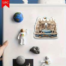 1 pieza Imán de nevera con paisaje urbano 2D - Adecuado para regalar a amigos en vacaciones, múltiples imanes de acrílico y goma blanda aplicables a puertas metálicas, refrigeradores, armarios de almacenamiento - Regalo decorativo creativo para el hogar para amantes de los viajes, graduación, aniversario, Navidad, Acción de Gracias, Imán de refrigerador