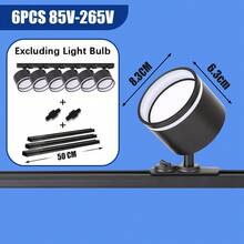GX53 轨道照明灯具,吸顶式可调射灯,180°旋转,黑/白金属铝+PC,AC85-265V,适用于卧室/书房/客厅/衣橱/展示柜/展厅/商店/画廊/走廊/餐厅/服装店/酒吧(套装包含轨道和连接配件) - 軌道燈照明組GX53燈座模式 - 查看 23