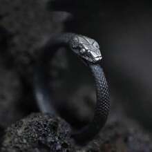 A Tail Snake Opening Ring For Men And Women, With Adjustable Design, Suitable For Daily Wear, Commuting, And Gatherings - An Ideal Gift - màu đen - Xem 6
