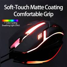 AOC KM100 Gaming Keyboard And Mouse Set Professional-Grade Gaming Mouse + Mechanical Keyboard Dynamic Backlight System Ergonomic Design Plug And Play Without Driver Black - Black - View 6