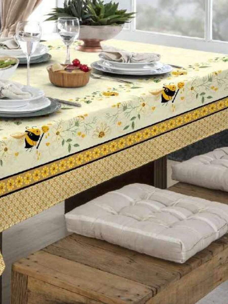 Rustic Oxford Luxury Linen Tablecloth 4/6/8 Seats Various Prints - Ong mật - Xem 1