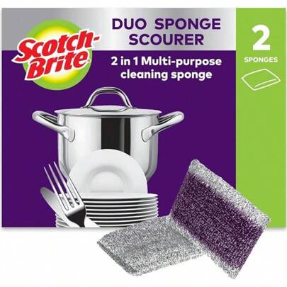 Scotch-Brite Classic Heavy Duty Scrub Sponge, 16 Pieces - Durable Scourer That Easily Removes Grease & Burnt-On Food