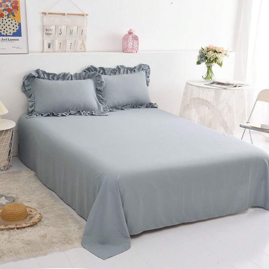 Cooling Mattress Pads - Washed Cotton-blue - View 1