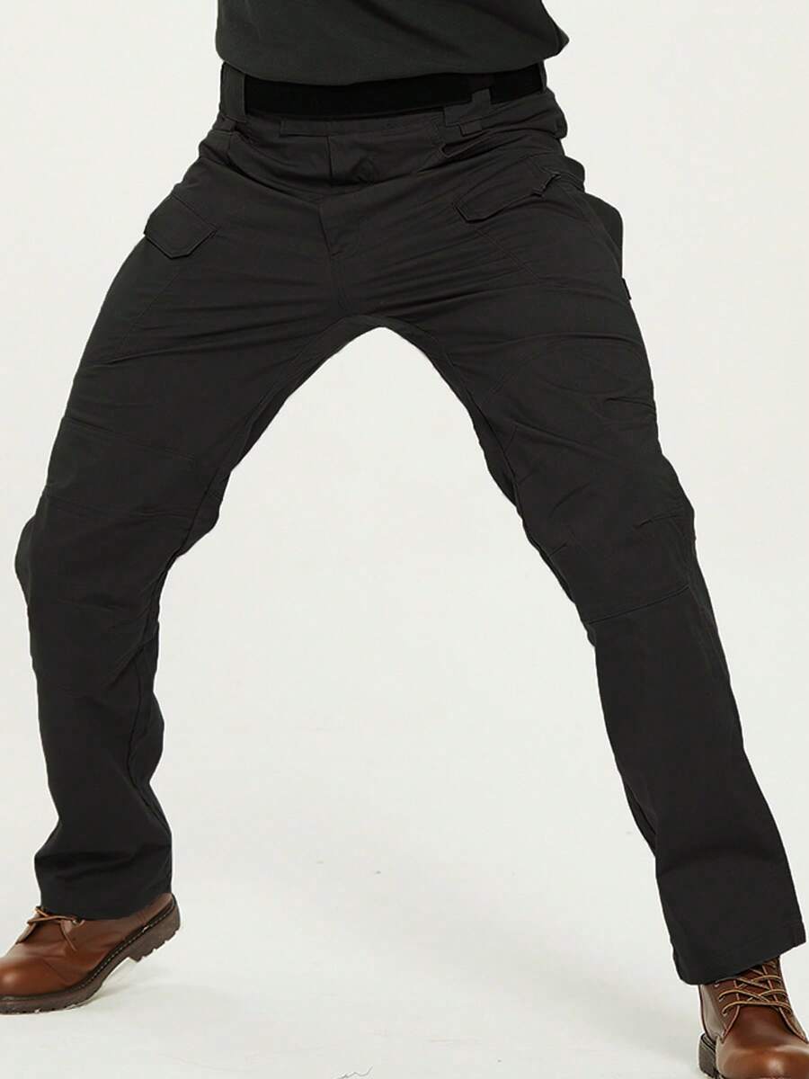 Quick Dry Outdoor Military Pants Multi Pockets Elastic Tactical Pant Waterproof Plus Size 3XL Casual Cargo Trousers Men Clothing - 黑色 - 查看 1