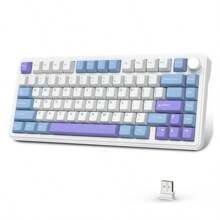 ATTACK SHARK Teclado Sem Fio ATTACK SHARK X85 Teclado Mecânico de Jogos Hot Swap, 75% TKL RGB, Sem Fio 2.4GHz/Bluetooth/USB-C, Gaxeta, Teclas PBT Perfil Cherry, Cabo Enrolado