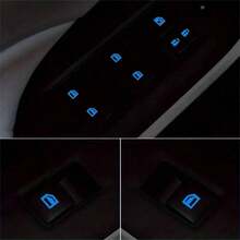Naklejka świetlna na mały przycisk sterowania szybą samochodu, fluorescencyjna naklejka na wnętrze samochodu
