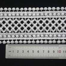 Viền ren thêu tinh tế rộng 2,95 inch tan trong nước, ren polyester rỗng hai cạnh không co giãn, dùng để may quần áo, đồ thủ công tự làm, trang trí viền váy, eo và cổ áo - Ren trang trí đa năng, ren họa tiết hoa | Thiết kế rỗng tinh tế, vải ren - trắng - Xem 8
