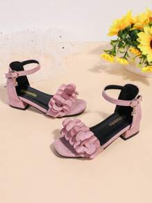 Mädchen Sandalen, Klettverschluss mit Strass Schnalle, Koreanischer Prinzessin Sommerstrand Schuhe, High Heel, rote Aufführungsschuhe für Kinder in Größeren Größen