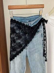1 pièce Bandana en dentelle blanche Ceinture pour femmes Printemps Été Rétro français Foulard triangulaire de haute qualité Serre-tête Bandeau noué Accessoires capillaires mode Bandeaux classiques Automne Hiver Pour tenues de vacances Femme - Multicolore - Voir 15
