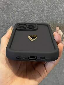 1个豪华3D金色爱心软手机壳，兼容 17/17Air/17Pro/17ProMax/16/16ProMax/16Pro/16Plus/XR/15/14 Pro Max/12/13 Pro/11，柔软TPU糖果壳，防震防摔，全方位保护您的手机。 - 黑色 - 查看 4