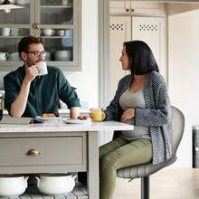 Nalupatio Modern Bar Stool, Adjustable Swivel Bar Stool, Bar Height Bar Stool With High Backrest, Easy To Assemble, Suitable For Restaurant, Kitchen,Light Gray - Màu Xám nhạt - Xem 5
