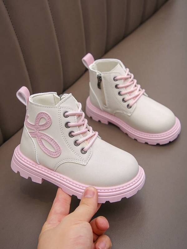 1 paire de bottines à la mode et mignonnes pour fille, chaudes et confortables, idéales pour l'extérieur, idéales pour toutes les saisons