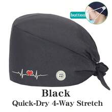1 buah Topi Kerja Dokter Gigi Bordir, Unisex, Cocok untuk Panti Jompo, Salon Kecantikan, Topi Elastis yang Dapat Dicuci dengan Kancing, Sepanjang Musim - MultiWarna - View 18
