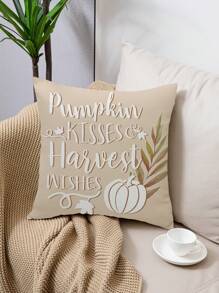 1 buc/4 buc/40 buc față de pernă cu imprimeu de dovleac de toamnă, grâu, frunză de arțar, flori și litere din poliester, 45x45cm, față de pernă decorativă pentru cameră, dormitor, canapea (fără inserție de pernă)