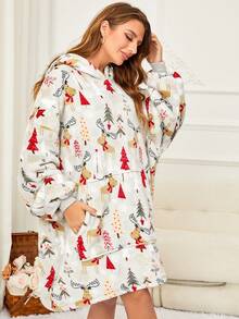 2 chiếc/1 chiếc chăn trùm đầu mặc được cho người lớn, bộ đồ ngủ mặc được cỡ lớn có túi lớn, chăn trùm đầu mặc được dày ấm, áo nỉ mềm mại có mũ trùm đầu phổ biến một kích cỡ vừa vặn, món quà tuyệt vời cho bạn bè, gia đình vào dịp Giáng sinh, năm mới - nhiều màu - Xem 11