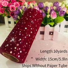 Polka Dot Sequin Mesh Rolls - 10/50 Yards Polka Dot Mesh Netting For Christmas/New Year/Valentine/Wedding/Birthday/Halloween Decoration Tutu Skirts, Gift Wrapping, Party Decor