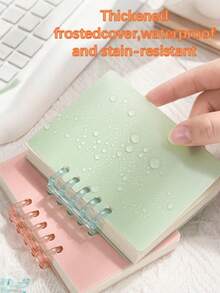 4/2/1 Pc Mini A7 Loose-Leaf Notebook, Cute Portable Memo Pad, Bright Macaron Colors, Pocket Size, English Loose-Leaf Notepad, School Supplies, Back To School Season - Multicolor - View 9