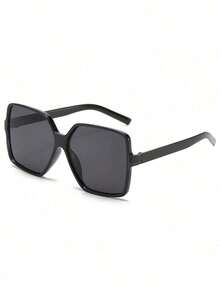 1 件方形女士超大全框时尚 Y2K 时尚眼镜超大基本款秋冬女士服装商务休闲礼品 Y2K 方形墨镜 - 彩色 - 查看 9