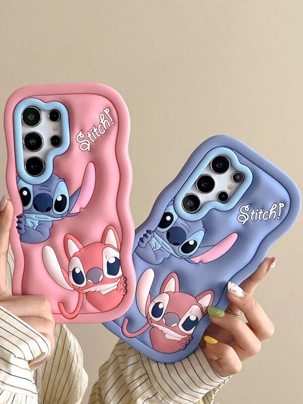Disney Funda de silicona para teléfono con diseño de Stitch, funda de teléfono de silicona con diseño de Stitch para Samsung Galaxy A16 A14 A15 A25 A31 A32 A34 A35 A50 A51 A52 A53 A54 A55, funda de onda de dibujos animados de silicona con diseño de Stitch para Samsung S25/24Ultra, adecuada para funda de teléfono S23/22Plus, S21/20, a prueba de caídas para Galaxy S20FE/S21/S21ULTRA/S21FE/S22/S22ULTRA/S23/S23ULTRA