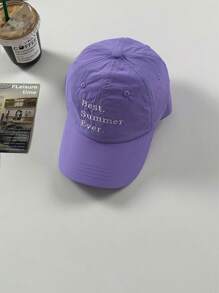 1pc Letter Embroidered Quick-Dry Flat Brim Baseball Cap, Water-Resistant Flat Brim Letter Embroidered Ins Baseball Hat For Men And Women, Sun Protection Skater Hippie Chicks Style - Baseball Cap - View 11