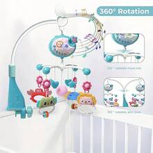 Baby Music Crib Mobile Bell With Projector And Night Light, 150 Types Of Music, Timing Function, Portable Mobile Music Box And Bell, Suitable For Toys For Children Aged 0 And Above (Blue&Pink) - Multicolor - View 2