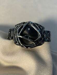 1 件 Y2K 复古蜘蛛网外星人小众高端复古防水男士石英手表 - 黑色 - 查看 8