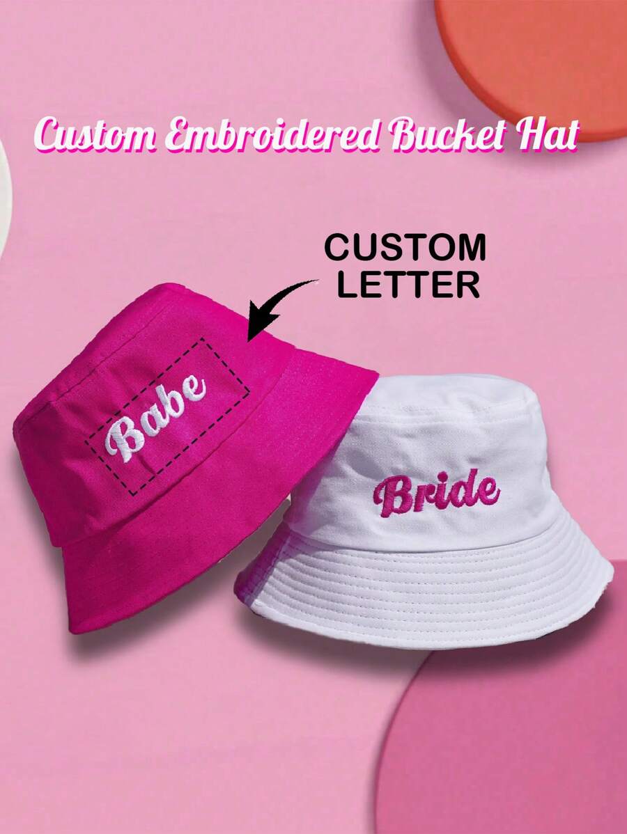 1 Stück, unisex, Rückkehr zur Schule, individuell bestickter Fischerhut Geburtstagsgeschenk, Braut-Babe Fischerhut Geschenk für sie, Geschenk für ihn, Hochzeitsgeschenk, personalisierter Mr Mrs Fischerhut, bestickter Braut-Bräutigam Fischerhut für Ehefrau Ehemann Flitterwochen-Reise, Jahrestags-Geschenke, passende Hüte für Paar Mr And Mrs Fischerhut