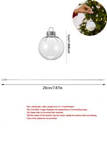 透明塑料圣诞球可填充装饰圣诞树挂饰球吊坠 2026 圣诞节家居装饰礼物