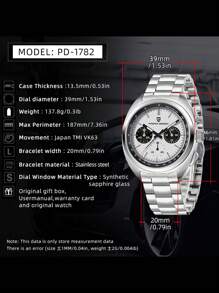 PAGANI DESIGN 2025 Casual Sports Japan VK63 Quartz Men Watch Sapphire Glass Stainless Steel Chrongraph Waterproof Watch For Men PD-1782 - one-size - View 2