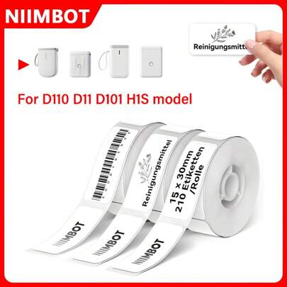  Niimbot Thermal Label Sticker White Thermal Gap Paper Marking Tag Label Paper NIIMBOT D Series Self-Adhesive Labels For NIIMBOT D110/D11/D101/H1S Mini Portable Thermal Printer