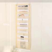 Bolsa de almacenamiento colgante para documentos, tabla de bolsillo de almacenamiento de tela Oxford, soporte plegable para archivos, organizador de tela en cascada para oficina QYHJ - cuadrícula gris - Ver 16