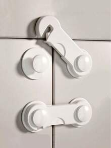 1 件白色冰箱锁，易于安装，无需钻孔冰箱门锁 - 自动关闭，确保密封和儿童保护，多用途用于抽屉和橱柜，厨房：消毒柜/烤箱门锁，浴室保护：马桶盖/洗衣机锁，