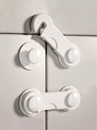 1 Piece White Refrigerator Lock, Easy To Install Without Drilling Refrigerator Door Lock - Automatic Closure, Ensure Sealing And Child Protection, Multi-Purpose Use On Drawers And Cabinets, Kitchen: Disinfection Cabinet/Oven Door Lock, Bathroom Protection: Toilet Cover/Washing Machine Lock,