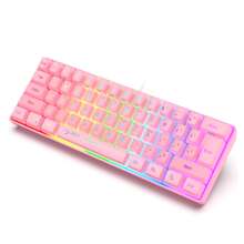 60% Wired Gaming Keyboard, RGB Backlit Mini Keyboard, Type-C To USB Waterproof Small Ultra-Compact 61 Keys Keyboard For PC/ Gamer, Typist, Travel, Easy To Carry On Business Trip