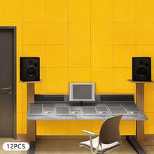 kangten 12 Pieces High Density Sound Insulation Panel, Soundproofing Panel, Sound-Absorbing Wall Panel Set - Orange - View 1