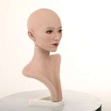 Makeup Upgrade - Silicone Head Model For Wig Display, Wig Salon Display Head Model Simulating Facial Features, And COS Head Model With Base And Needle Insertion Device Used In Makeup Model Factory, For Daily Wig Styling And Trimming