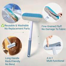 1pc Multi-Functional 4-In-1 Pet Brush, Two-Way Felt Removal Design, Washable For Easy Cleaning, For Pet Cat And Dog Hair Removal, Carpet, Bed, Clothing And Glass Cleaning, Pet Cleaning Suppliescachorro Feliz