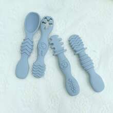 4-Piece Silicone Baby Feeding Spoon, Independent Training Spoon, Licking Spoon For Newborn Babies Over 6 Months Old - Multicolor - View 10