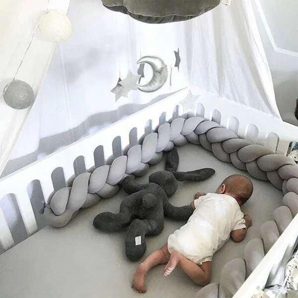 Corda Trançada Ins Nórdica Decoração do Quarto Infantil DIY Cerca de Cama Trançada Nó Dinamarquês Tira Longa Bola Amarrada Almofada